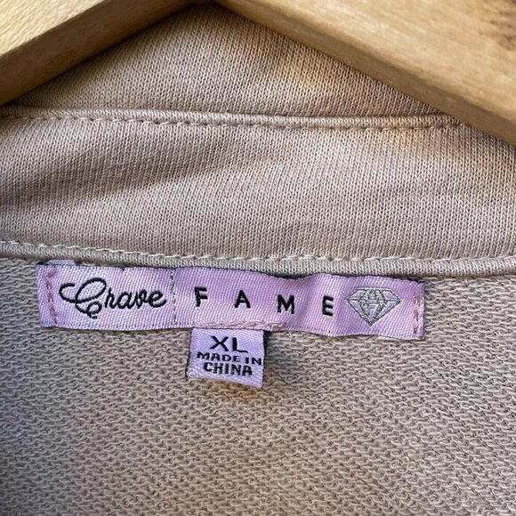 Crave Fame Cropped Tan Corduroy Button Down Jacket Juniors XL - Picture 4 of 16